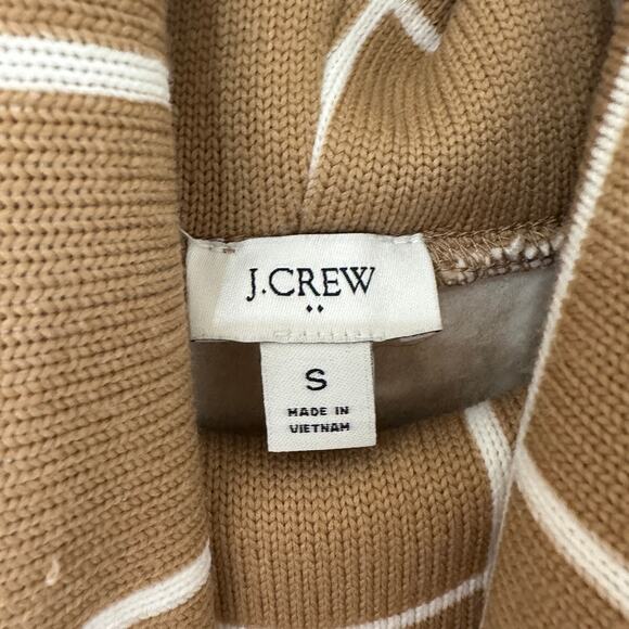 S J.Crew Factory Brown White Grid Print Turtle Neck Heavy Sweater - Picture 3 of 4
